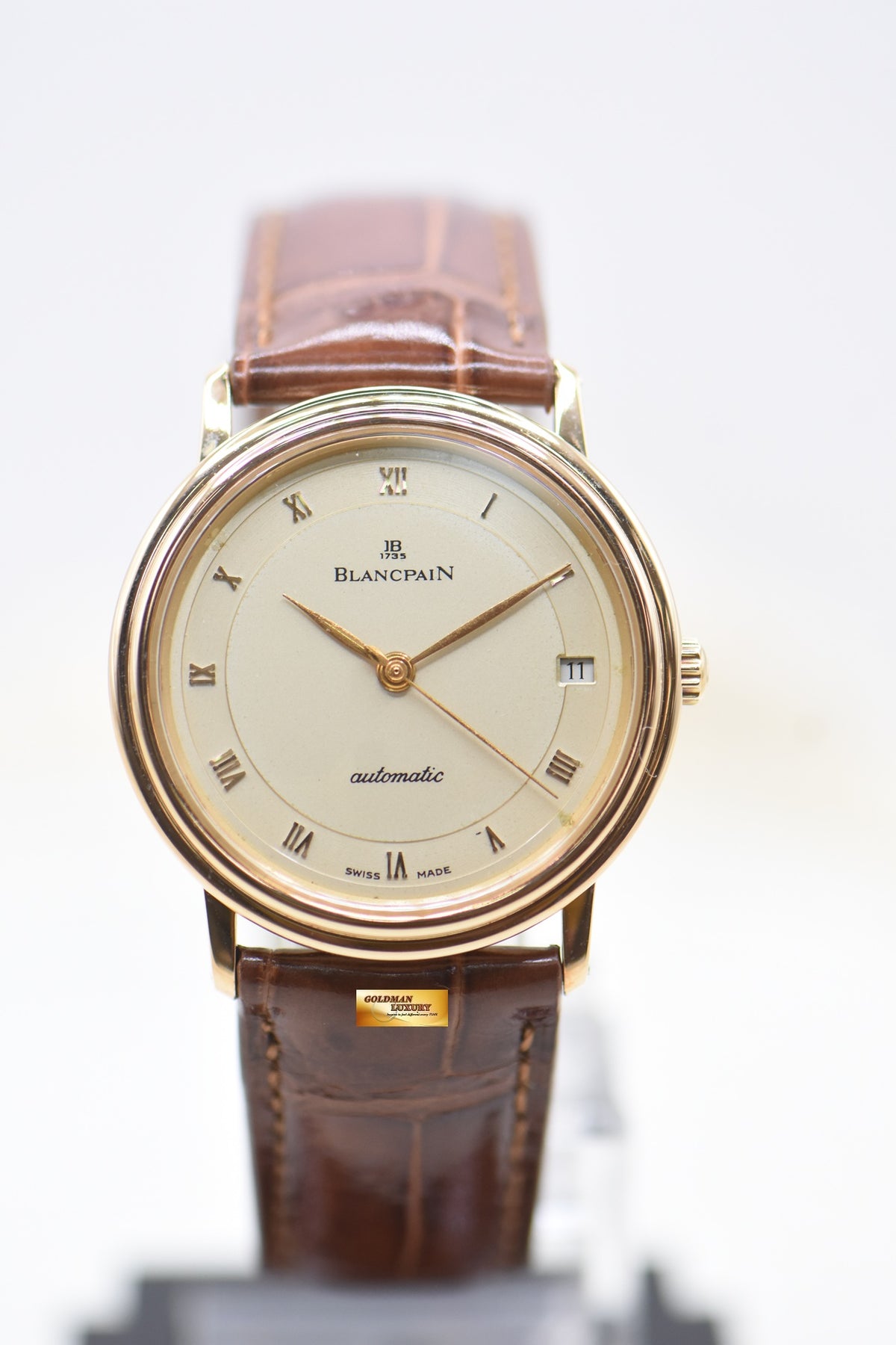 BLANCPAIN VILLERET 34mm YELLOW GOLD AUTOMATIC 1151-1418-55 (MINT)