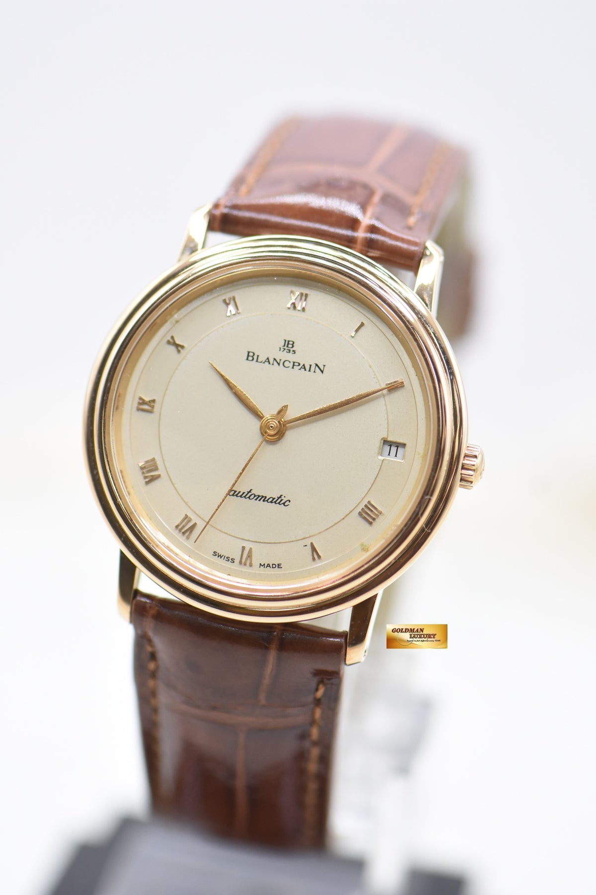 BLANCPAIN VILLERET 34mm YELLOW GOLD AUTOMATIC 1151-1418-55 (MINT)