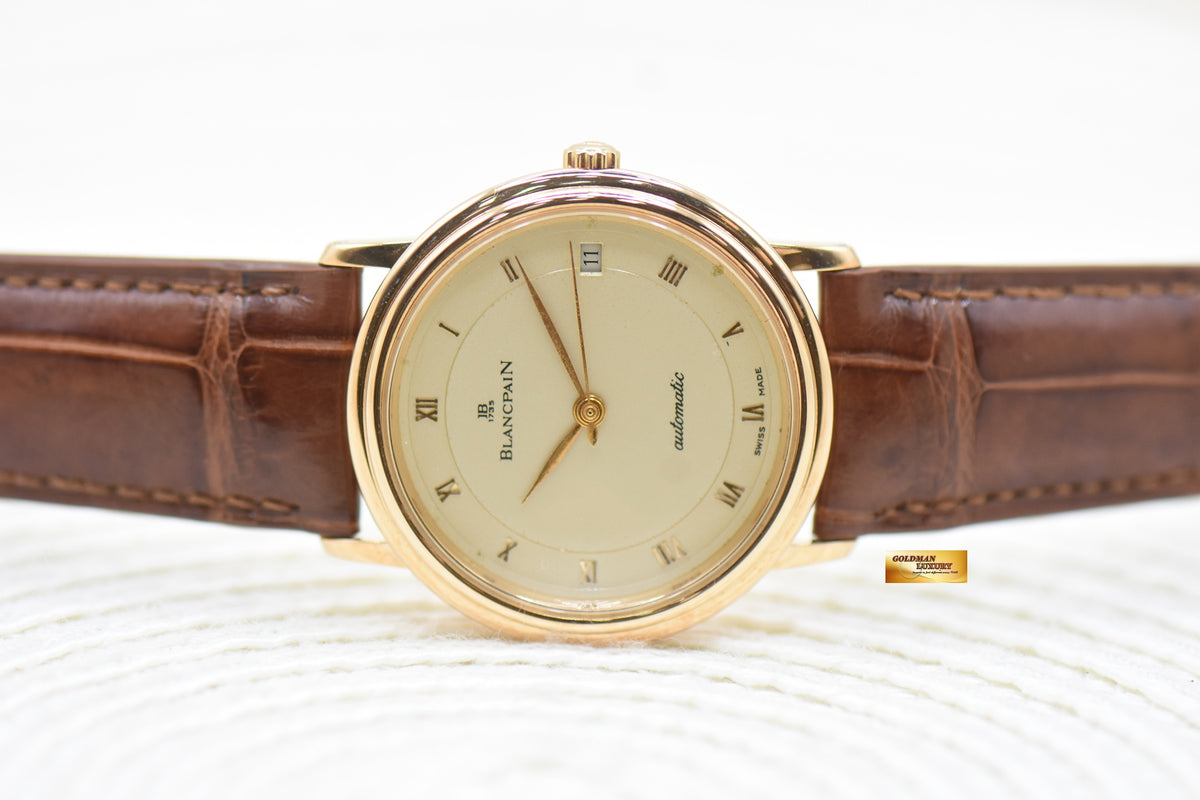 BLANCPAIN VILLERET 34mm YELLOW GOLD AUTOMATIC 1151-1418-55 (MINT)