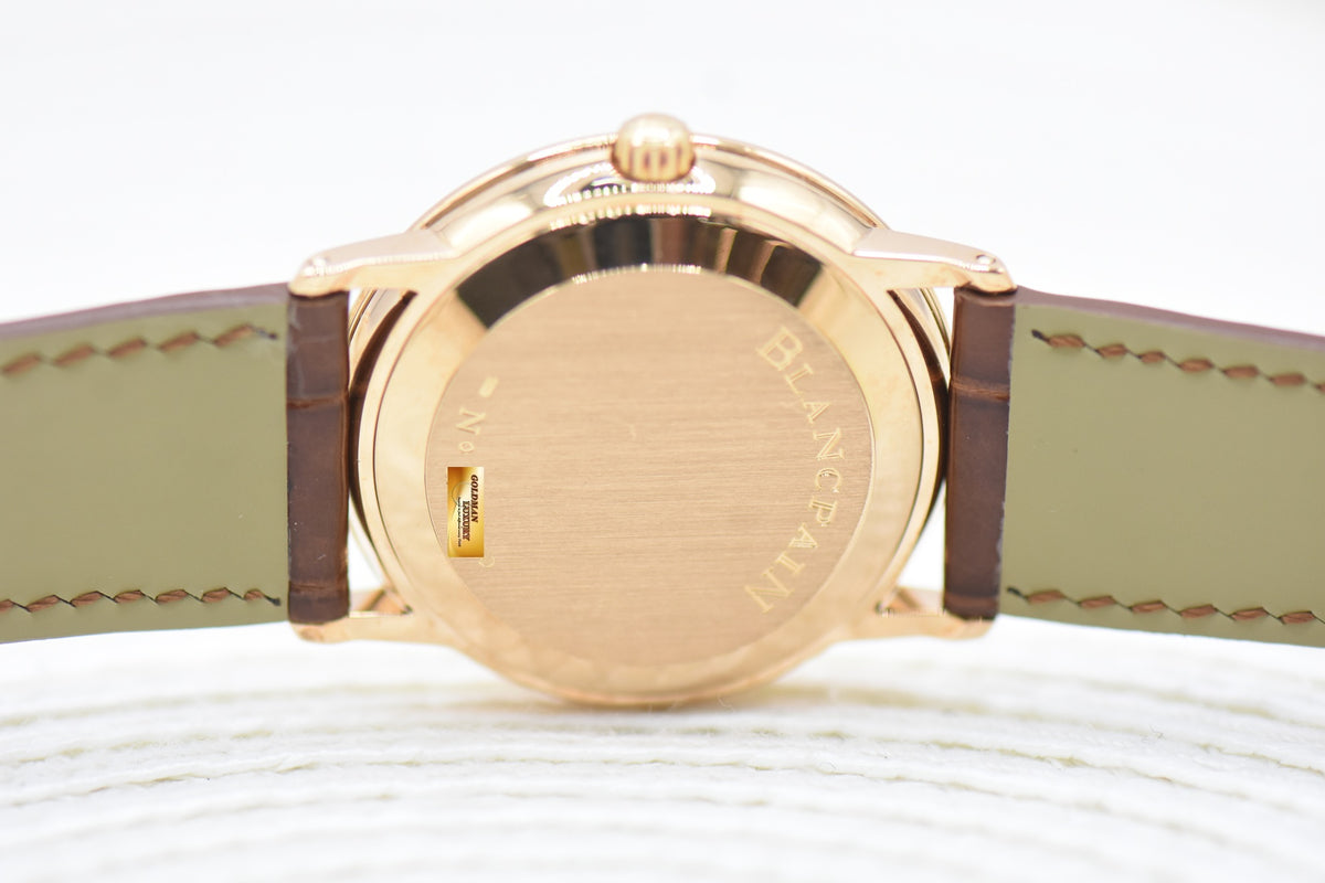 BLANCPAIN VILLERET 34mm YELLOW GOLD AUTOMATIC 1151-1418-55 (MINT)