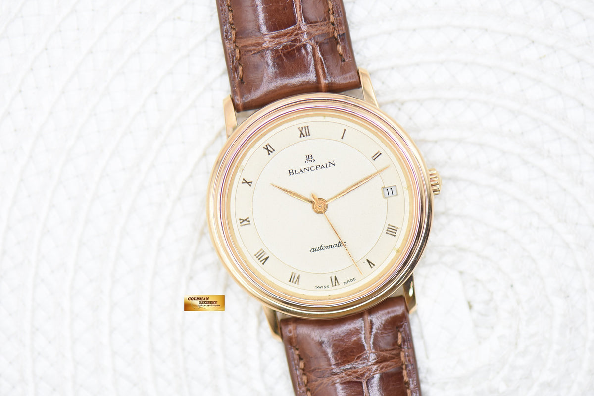 BLANCPAIN VILLERET 34mm YELLOW GOLD AUTOMATIC 1151-1418-55 (MINT)