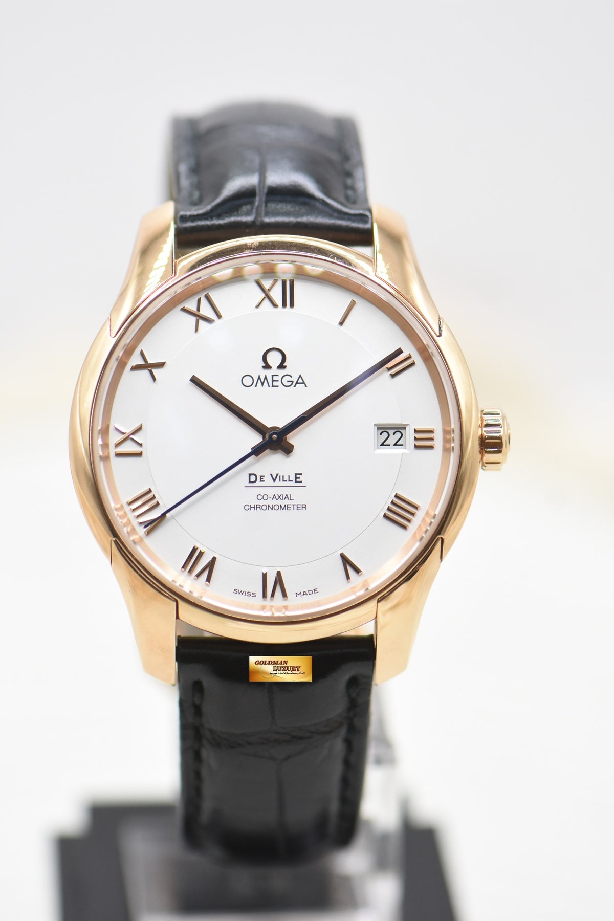OMEGA DE VILLE CO-AXIAL 41mm RED GOLD IN LEATHER STRAP 431.53.41.21.02.001 (MINT)