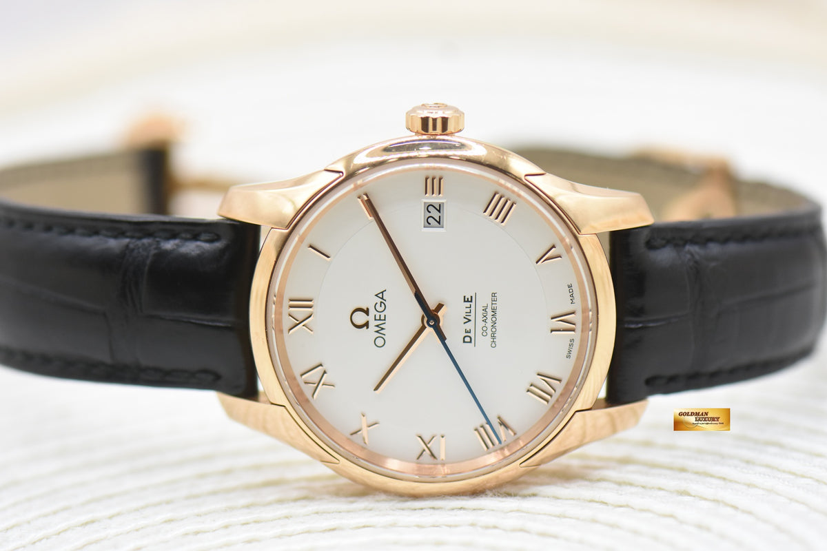OMEGA DE VILLE CO-AXIAL 41mm RED GOLD IN LEATHER STRAP 431.53.41.21.02.001 (MINT)