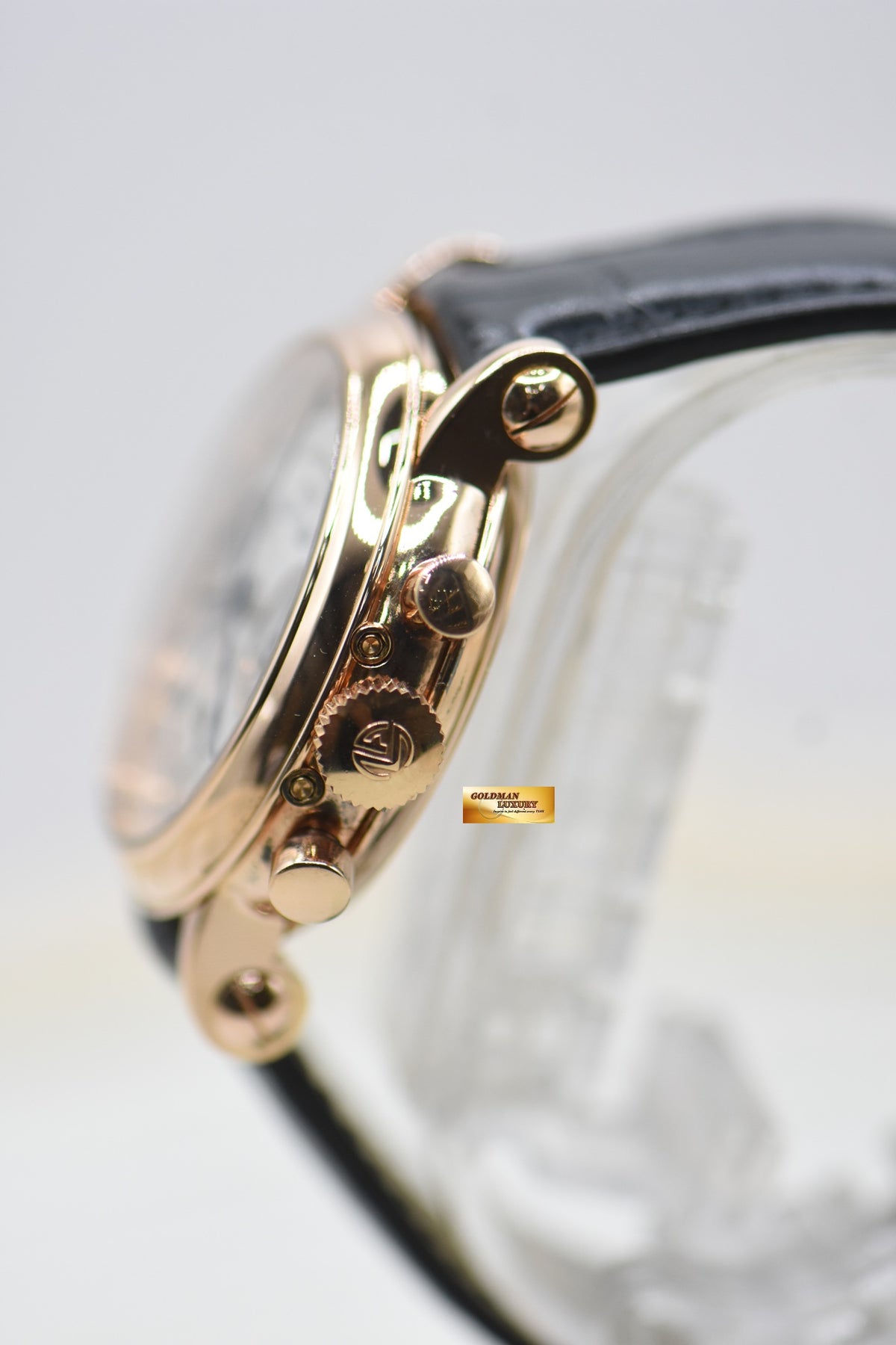 FRANCK MULLER TRIPLE CALENDAR CHRONOGRAPH 36mm YELLOW GOLD IN LEATHER STRAP MANUAL WINDING 7000 CC MC 36 (MINT)