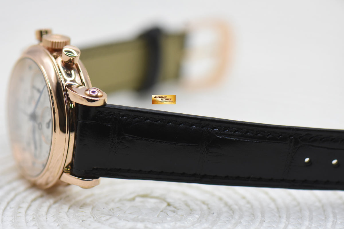 FRANCK MULLER TRIPLE CALENDAR CHRONOGRAPH 36mm YELLOW GOLD IN LEATHER STRAP MANUAL WINDING 7000 CC MC 36 (MINT)