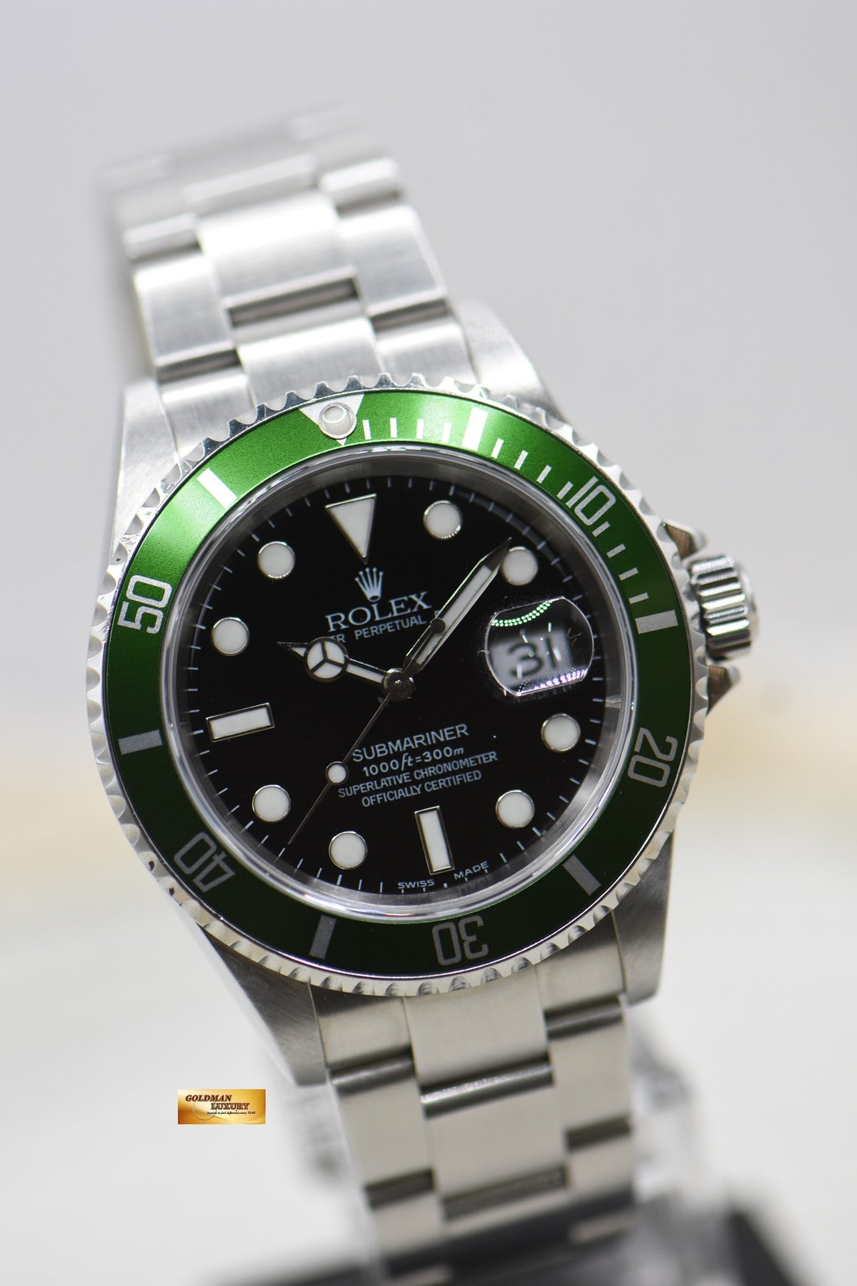 [SOLD] ROLEX OYSTER SUBMARINER FLAT 4 KERMIT 40mm BLACK 16610LV (LNIB) (COLLECTOR’S PIECE)