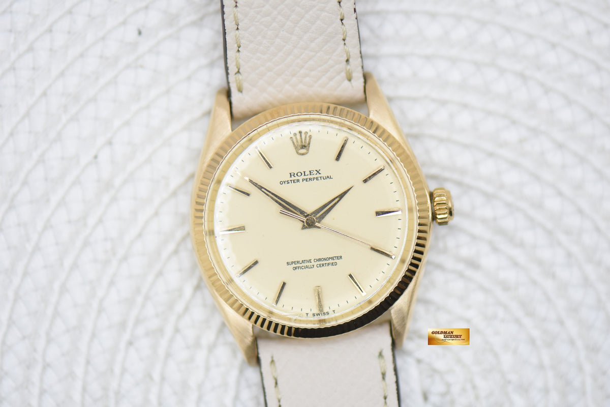 [SOLD] ROLEX OYSTER PERPETUAL 34mm 18K GOLD 1005  (VINTAGE)