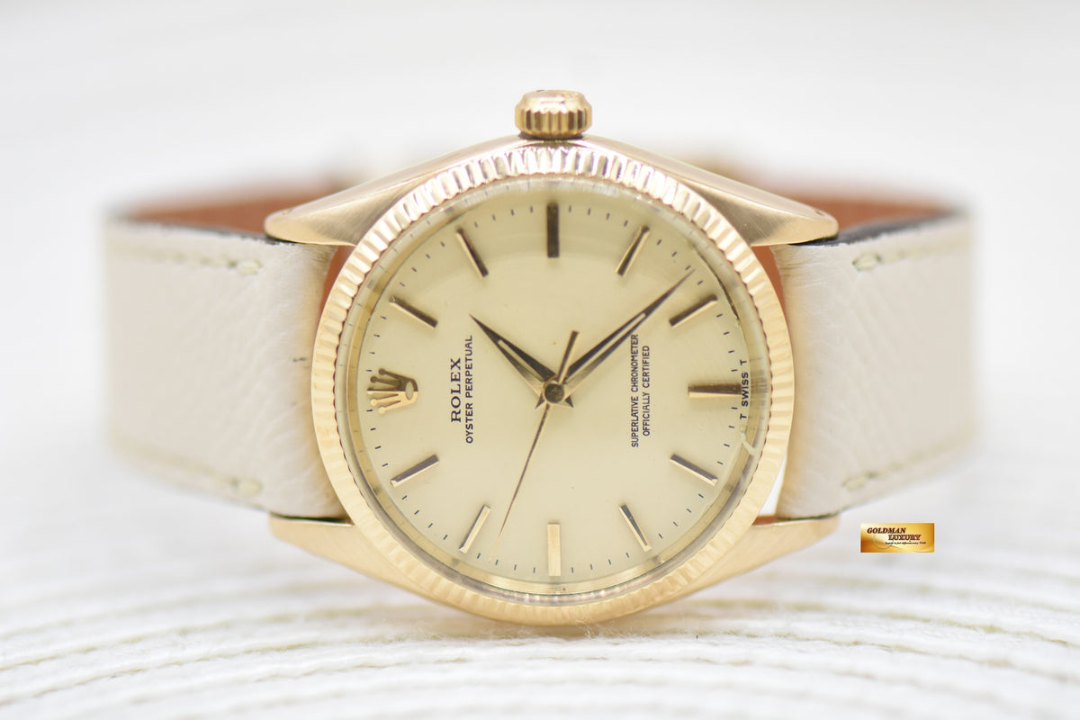 [SOLD] ROLEX OYSTER PERPETUAL 34mm 18K GOLD 1005  (VINTAGE)