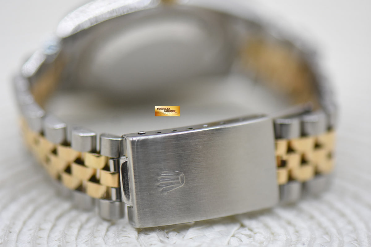 [SOLD] ROLEX OYSTER DATEJUST 36mm HALF-GOLD JUBILEE BRACELET GOLD TAPESTRY DIAL 16233 (MINT)
