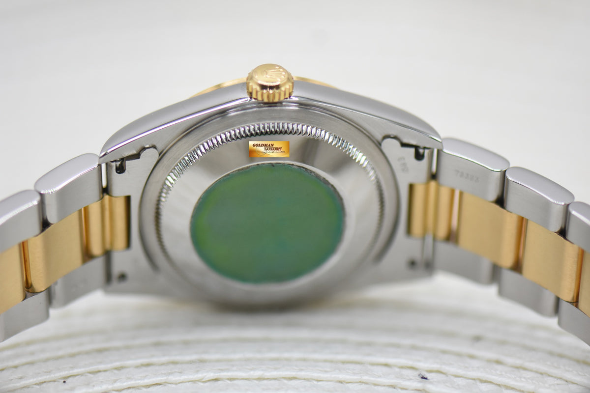[SOLD] ROLEX OYSTER DATEJUST 36mm HALF-GOLD IN OYSTER BRACELET GOLD DIAL 16203 (MINT)