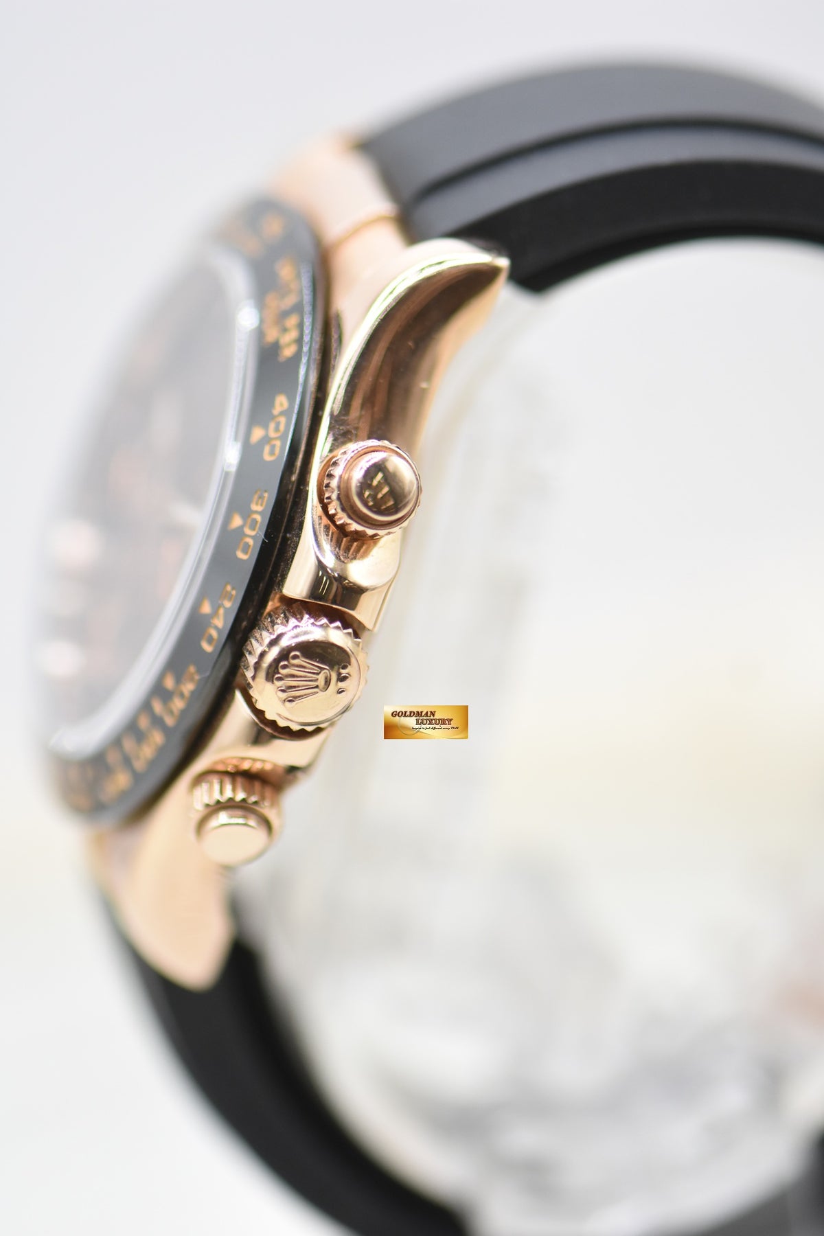 [SOLD] ROLEX OYSTER PERPETUAL DAYTONA EVEROSE GOLD IN RUBBER STRAP BROWN ARABIC DIAL 116515 (MINT)