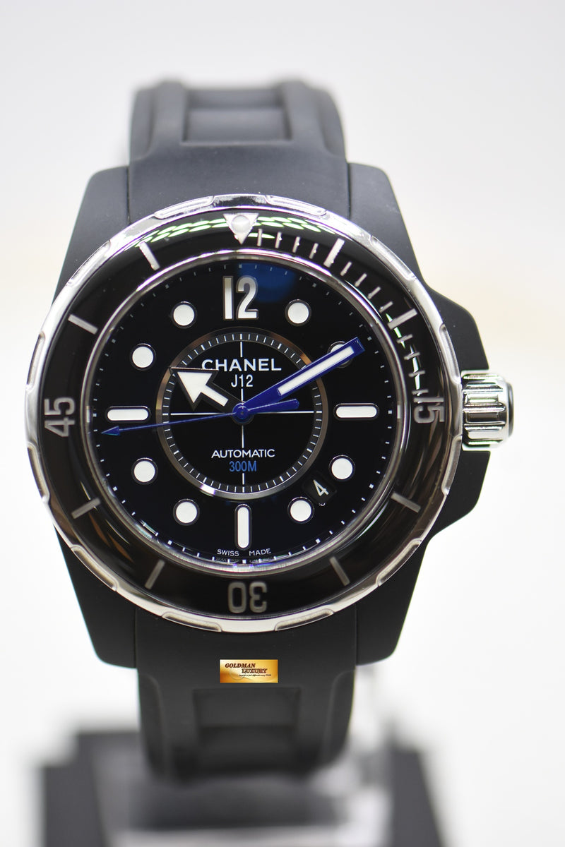 SOLD] CHANEL J12 MARINE 42mm BLACK CERAMIC IN RUBBER AUTOMATIC
