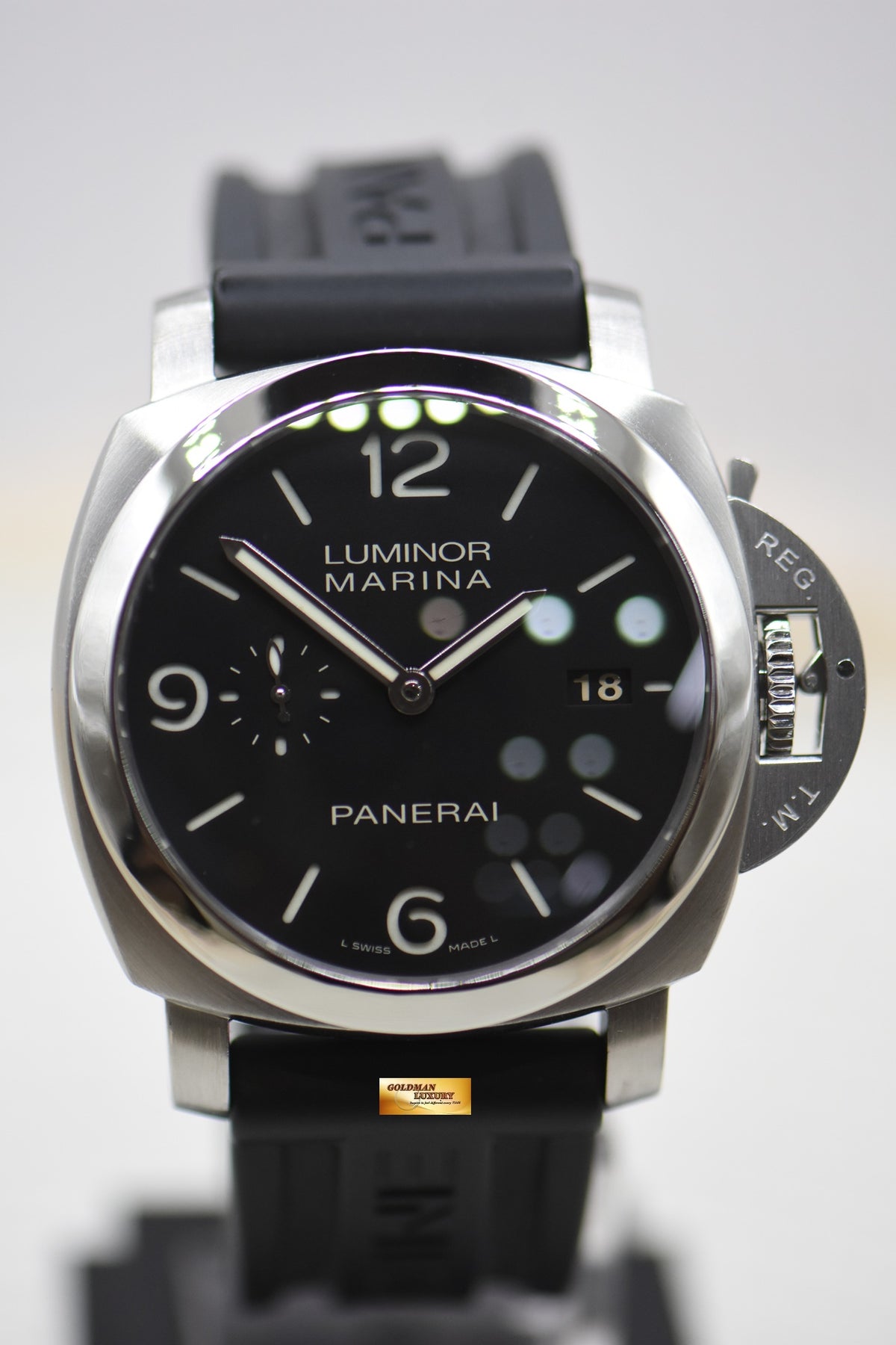 PANERAI LUMINOR MARINA 1950 CASE 44mm STEEL IN LEATHER P.9000 AUTOMATIC PAM 312 (MINT)