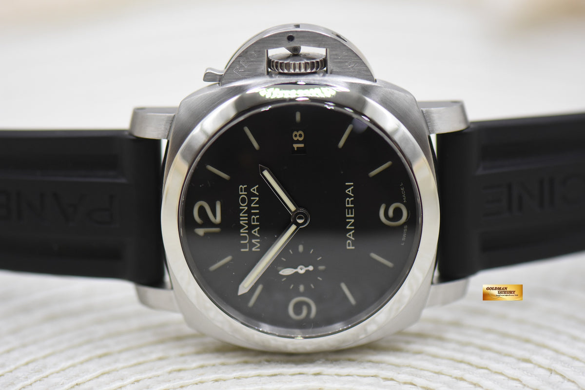 PANERAI LUMINOR MARINA 1950 CASE 44mm STEEL IN LEATHER P.9000 AUTOMATIC PAM 312 (MINT)