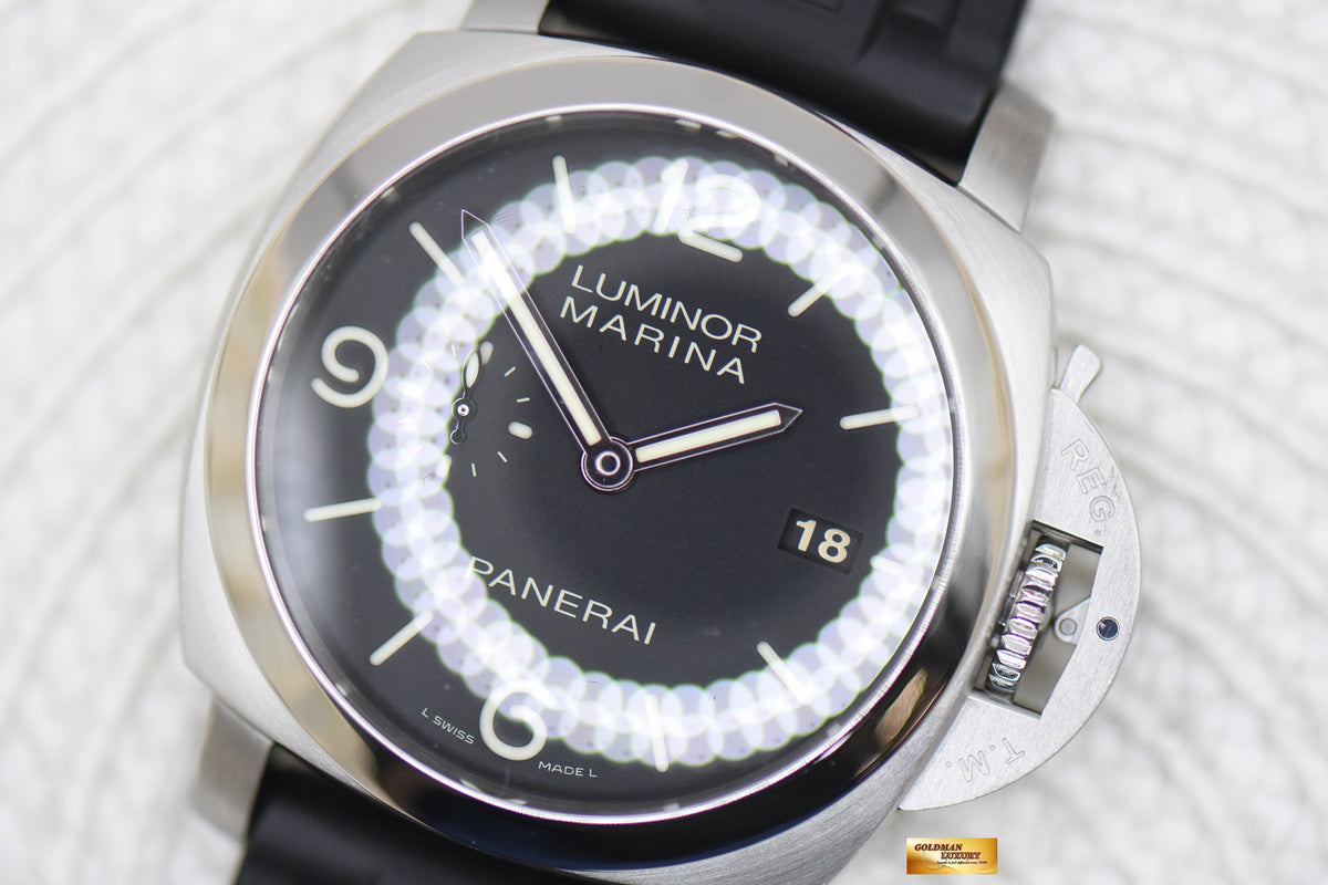 PANERAI LUMINOR MARINA 1950 CASE 44mm STEEL IN LEATHER P.9000 AUTOMATIC PAM 312 (MINT)