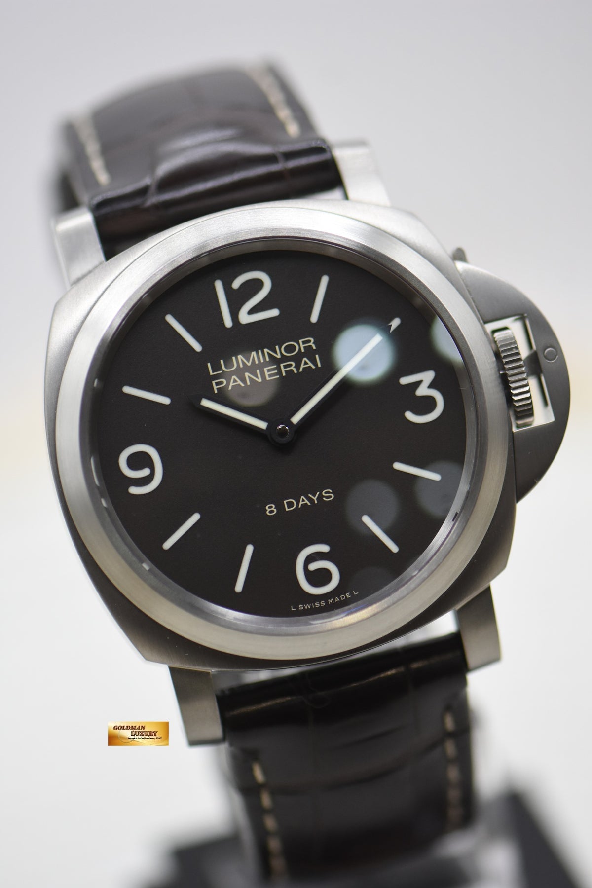 PANERAI LUMINOR TOBACCO BROWN 44mm TITANIUM LEATHER STRAP MANUAL PAM 562 (MINT)