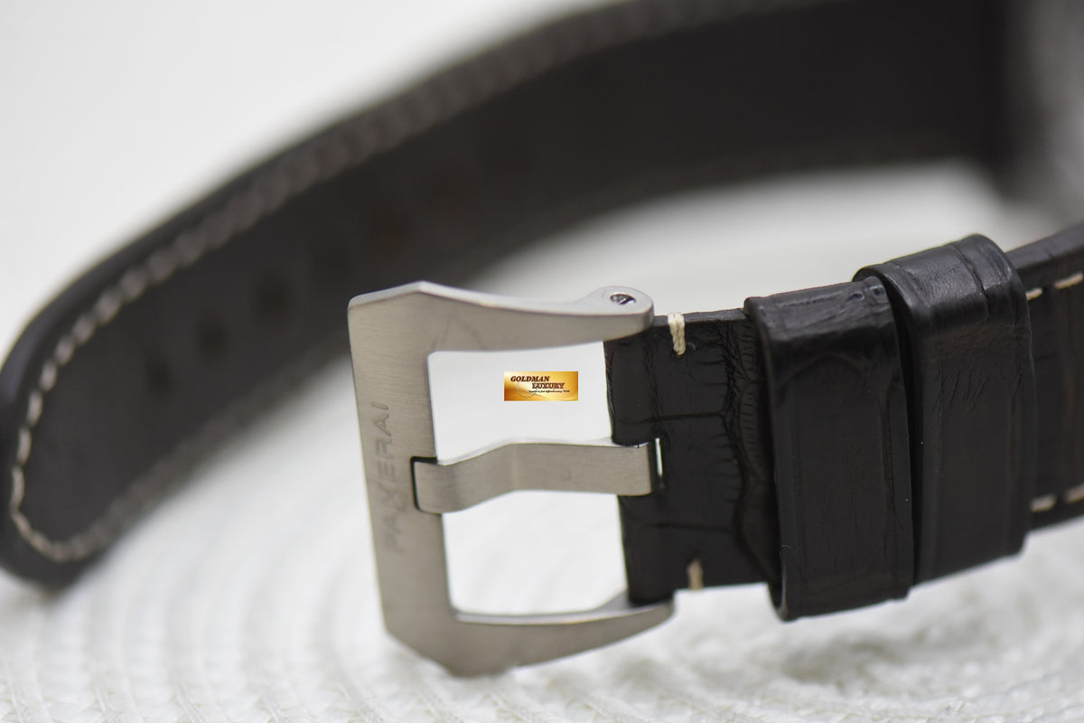 PANERAI LUMINOR TOBACCO BROWN 44mm TITANIUM LEATHER STRAP MANUAL PAM 562 (MINT)