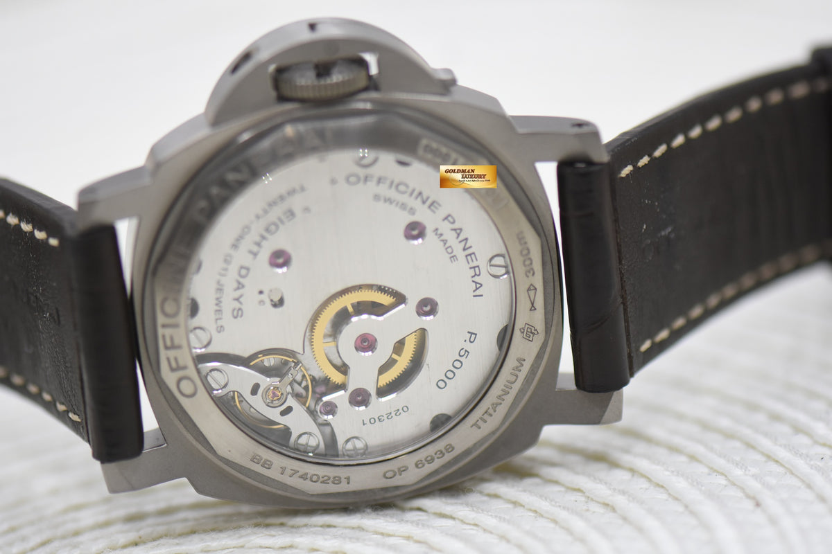 PANERAI LUMINOR TOBACCO BROWN 44mm TITANIUM LEATHER STRAP MANUAL PAM 562 (MINT)