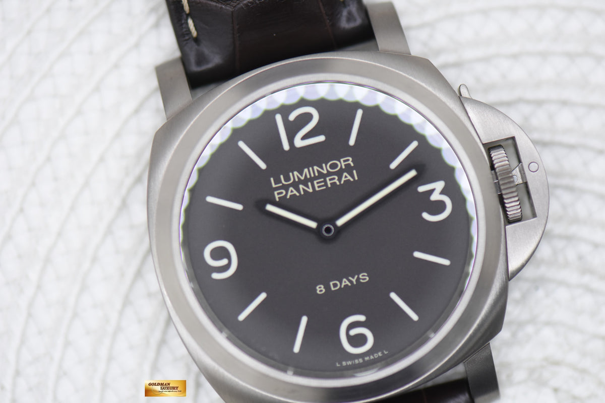 PANERAI LUMINOR TOBACCO BROWN 44mm TITANIUM LEATHER STRAP MANUAL PAM 562 (MINT)