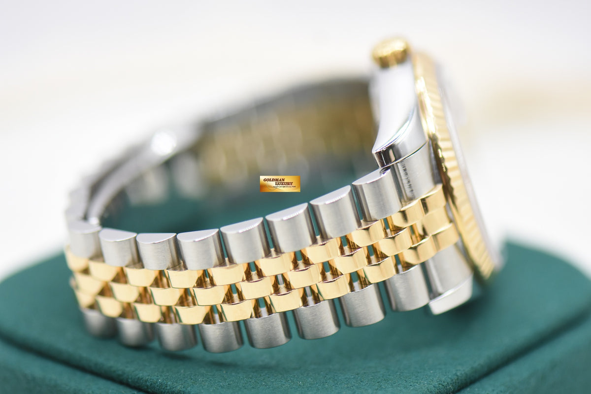 ROLEX OYSTER DATEJUST 36mm HALF-GOLD JUBILEE BRACELET DIAMOND WHITE DIAL 116233 (MINT)