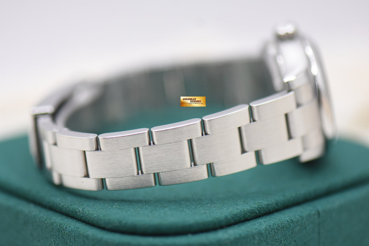 ROLEX OYSTER DATEJUST 26mm STEEL IN OYSTER BRACELET BLACK 369 DIAL 176200 (MINT)