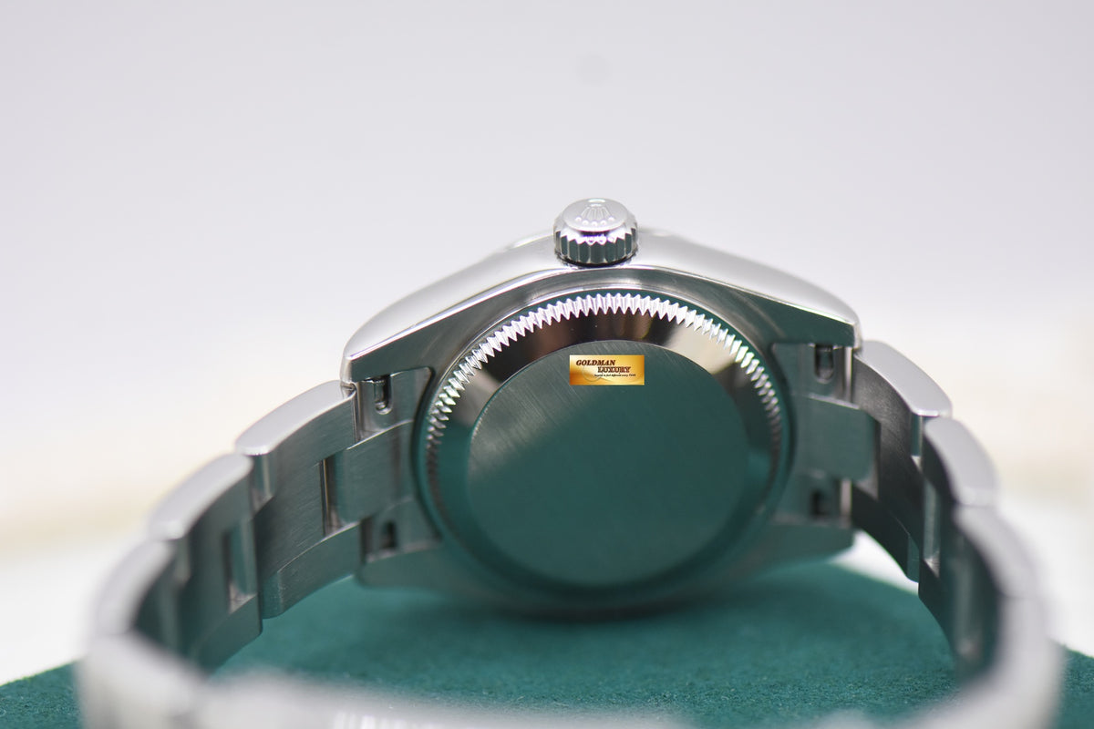 ROLEX OYSTER DATEJUST 26mm STEEL IN OYSTER BRACELET BLACK 369 DIAL 176200 (MINT)