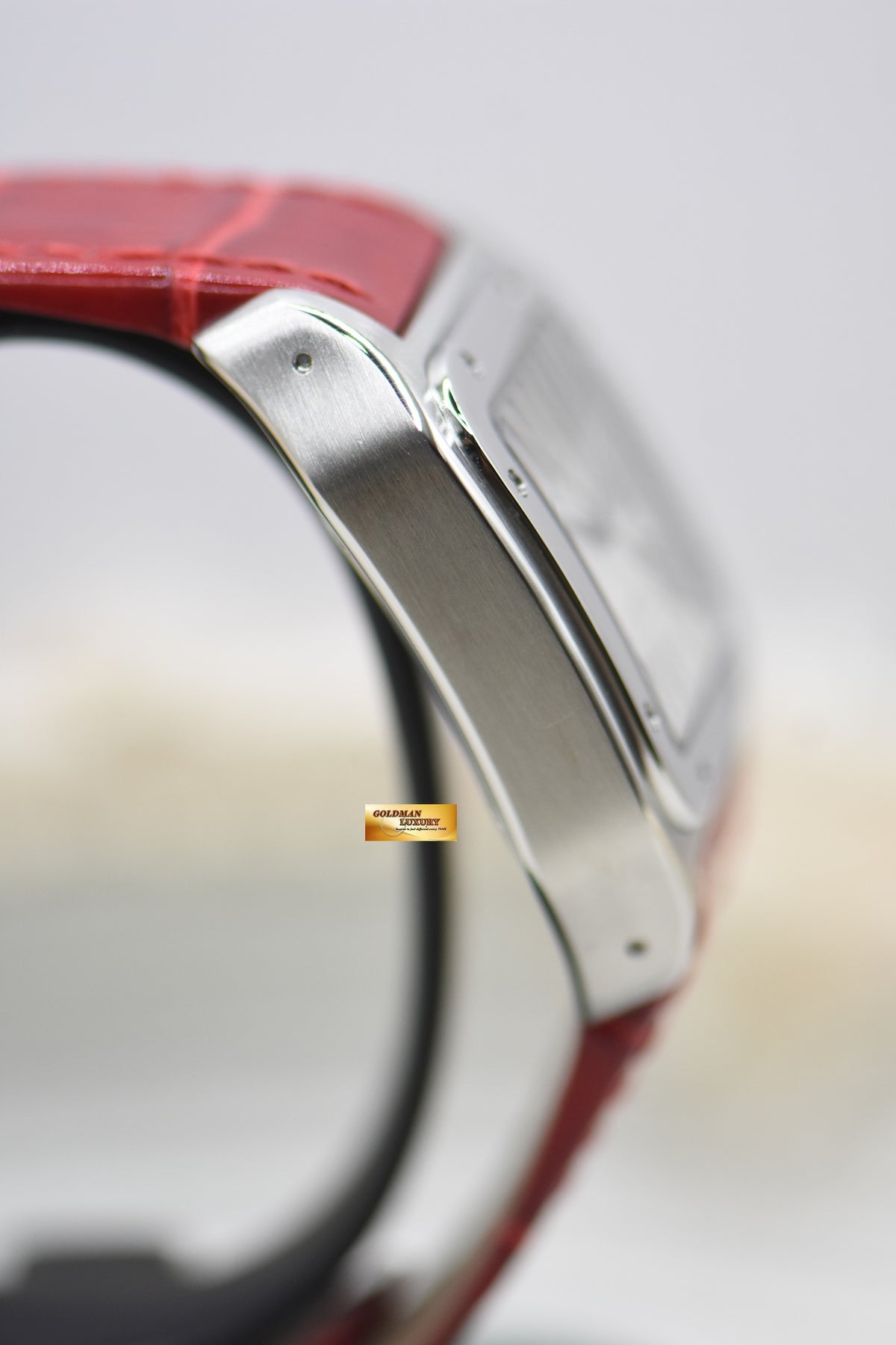 CARTIER SANTOS 100 MIDSIZE STEEL IN LEATHER STRAP AUTOMATIC 2878 (LNIB)