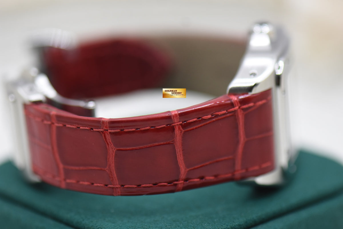 CARTIER SANTOS 100 MIDSIZE STEEL IN LEATHER STRAP AUTOMATIC 2878 (LNIB)