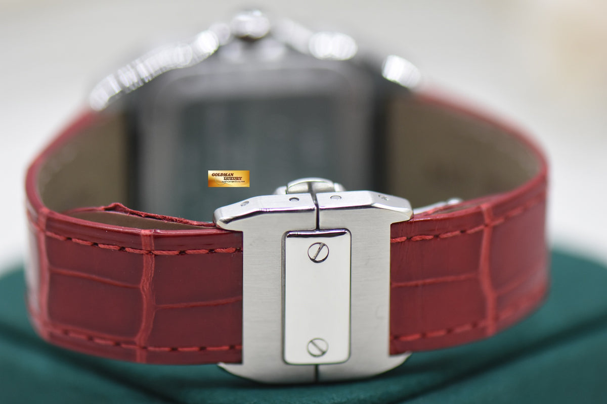 CARTIER SANTOS 100 MIDSIZE STEEL IN LEATHER STRAP AUTOMATIC 2878 (LNIB)