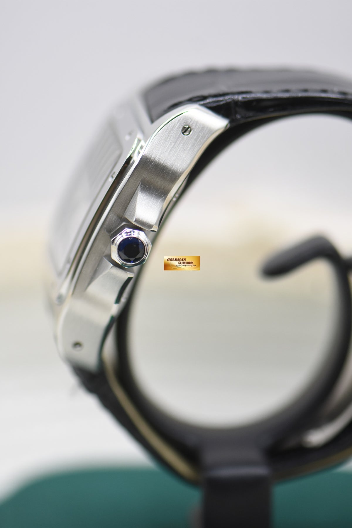 CARTIER SANTOS 100 MIDSIZE STEEL IN LEATHER STRAP AUTOMATIC 2878 (LNIB)