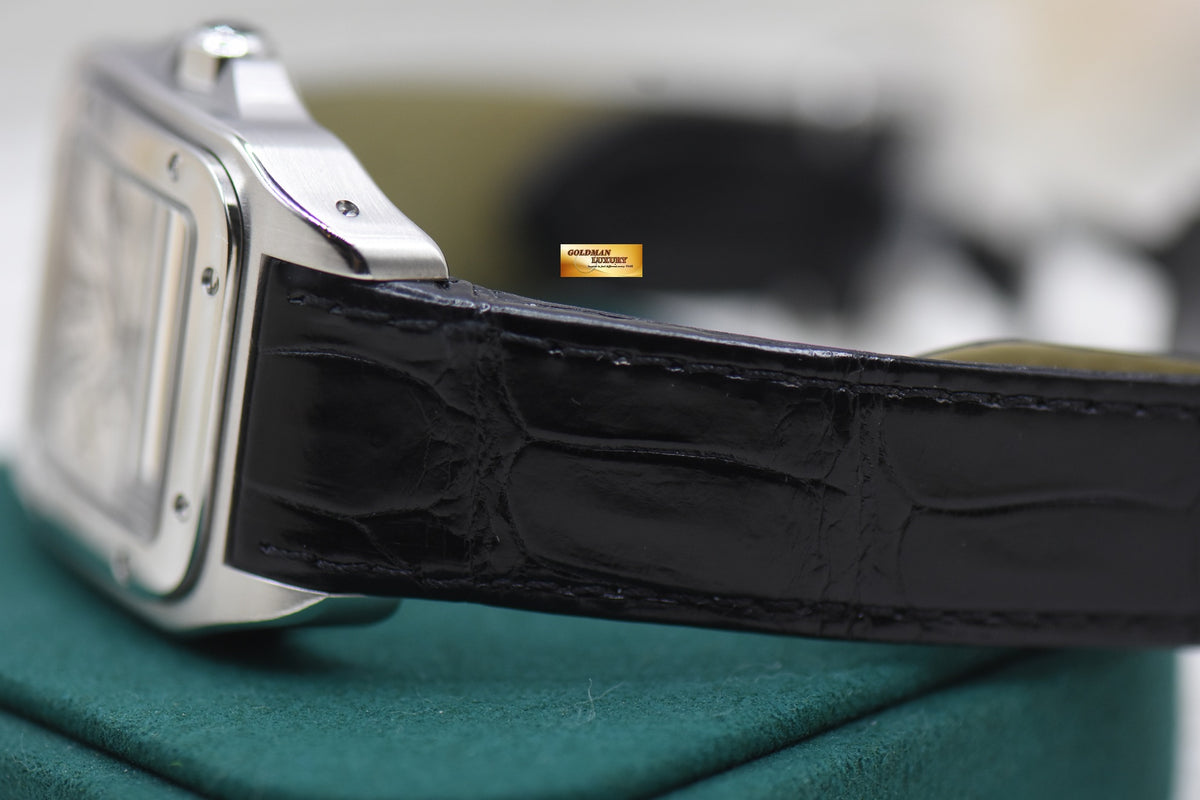 CARTIER SANTOS 100 MIDSIZE STEEL IN LEATHER STRAP AUTOMATIC 2878 (LNIB)