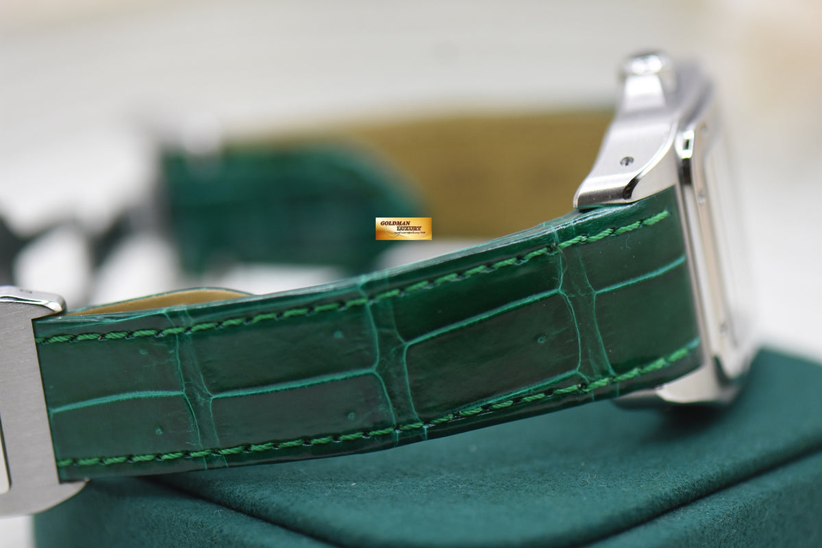 CARTIER SANTOS 100 MIDSIZE STEEL IN LEATHER STRAP AUTOMATIC 2878 (LNIB)