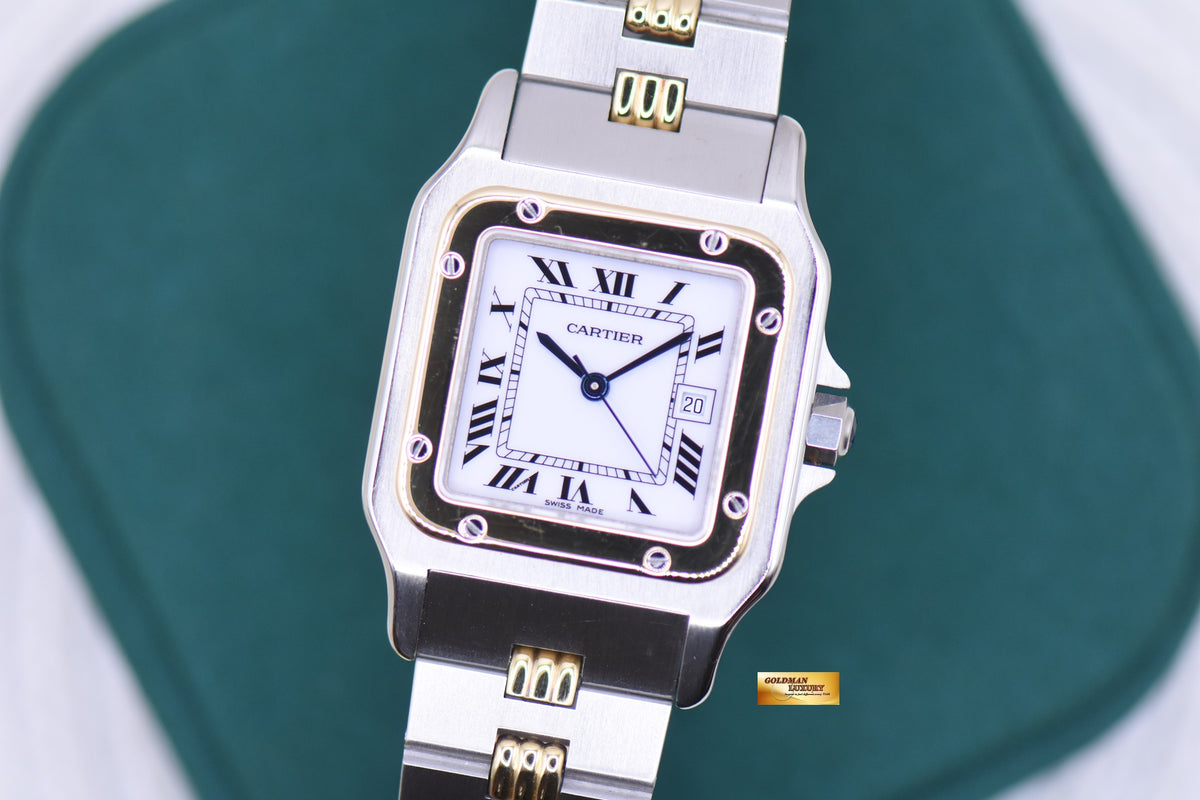 CARTIER SANTOS GALBEE LM HALF-GOLD RIB BRACELET AUTOMATIC 81036232 (MINT)