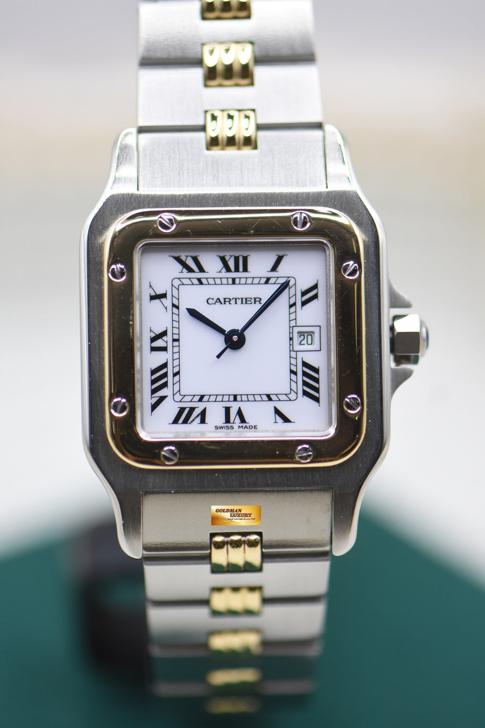 CARTIER SANTOS GALBEE LM HALF-GOLD RIB BRACELET AUTOMATIC 81036232 (MINT)