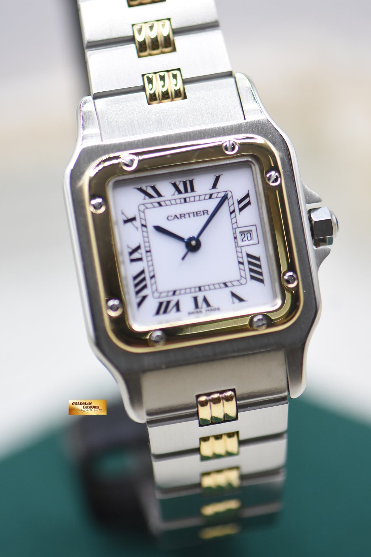 CARTIER SANTOS GALBEE LM HALF-GOLD RIB BRACELET AUTOMATIC 81036232 (MINT)