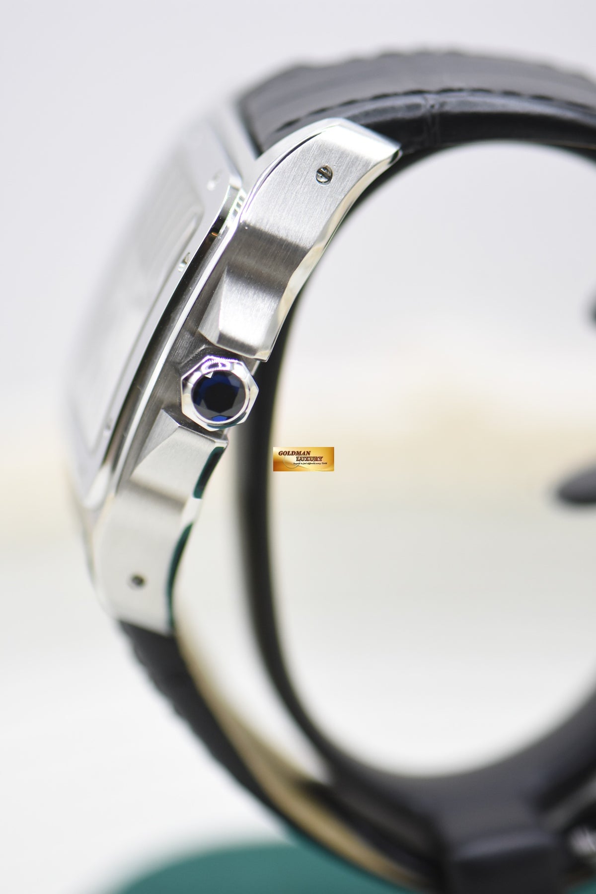 CARTIER SANTOS 100XL STEEL IN LEATHER BLACK STRAP AUTOMATIC W20073X8 (LNIB)