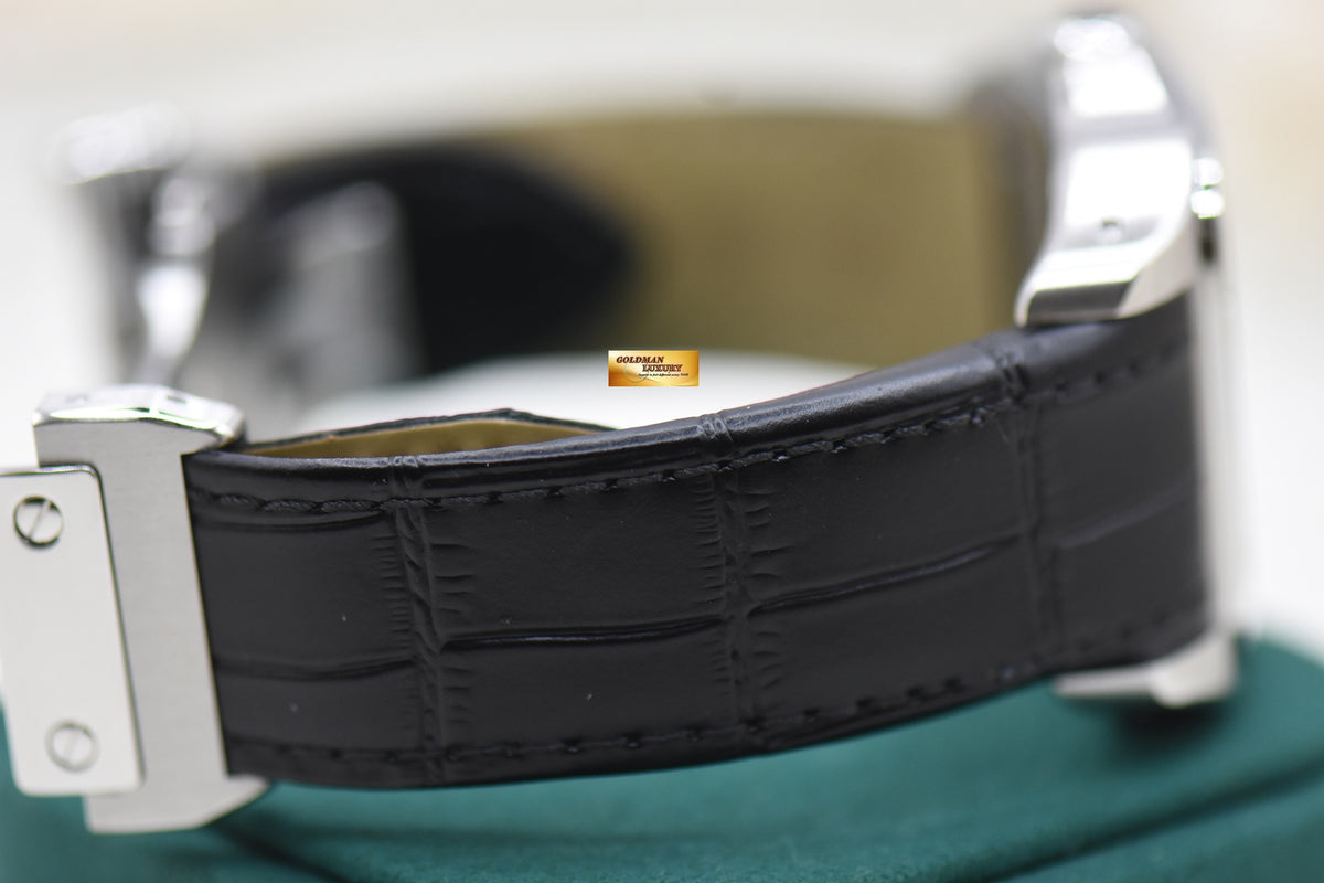 CARTIER SANTOS 100XL STEEL IN LEATHER BLACK STRAP AUTOMATIC W20073X8 (LNIB)