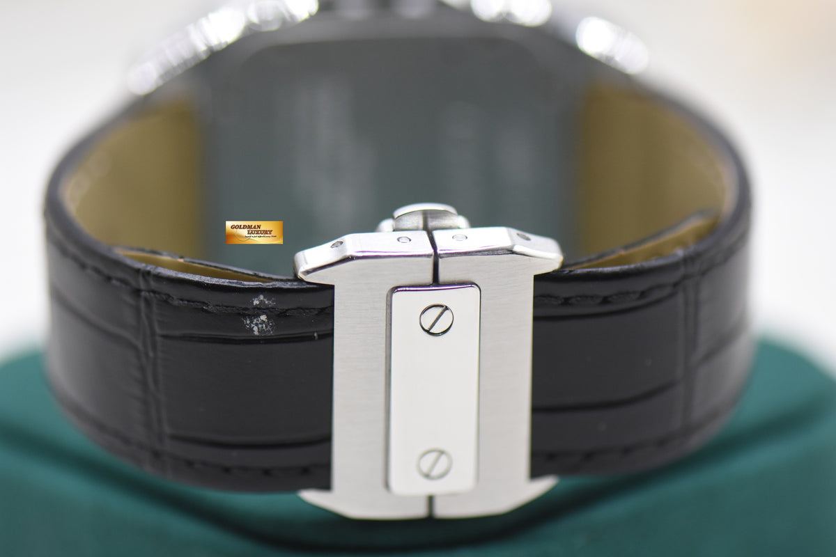CARTIER SANTOS 100XL STEEL IN LEATHER BLACK STRAP AUTOMATIC W20073X8 (LNIB)