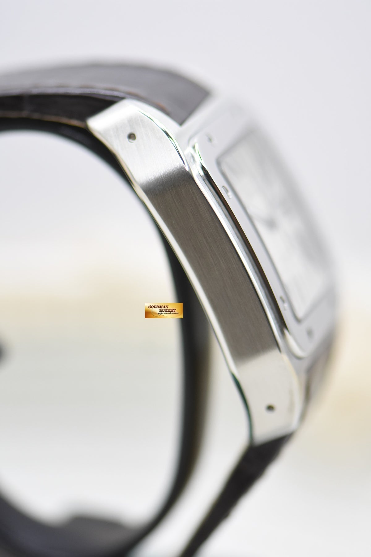 CARTIER SANTOS 100XL STEEL IN LEATHER BROWN STRAP AUTOMATIC W20073X8 (LNIB)