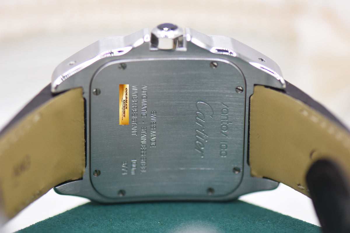 CARTIER SANTOS 100XL STEEL IN LEATHER BROWN STRAP AUTOMATIC W20073X8 (LNIB)