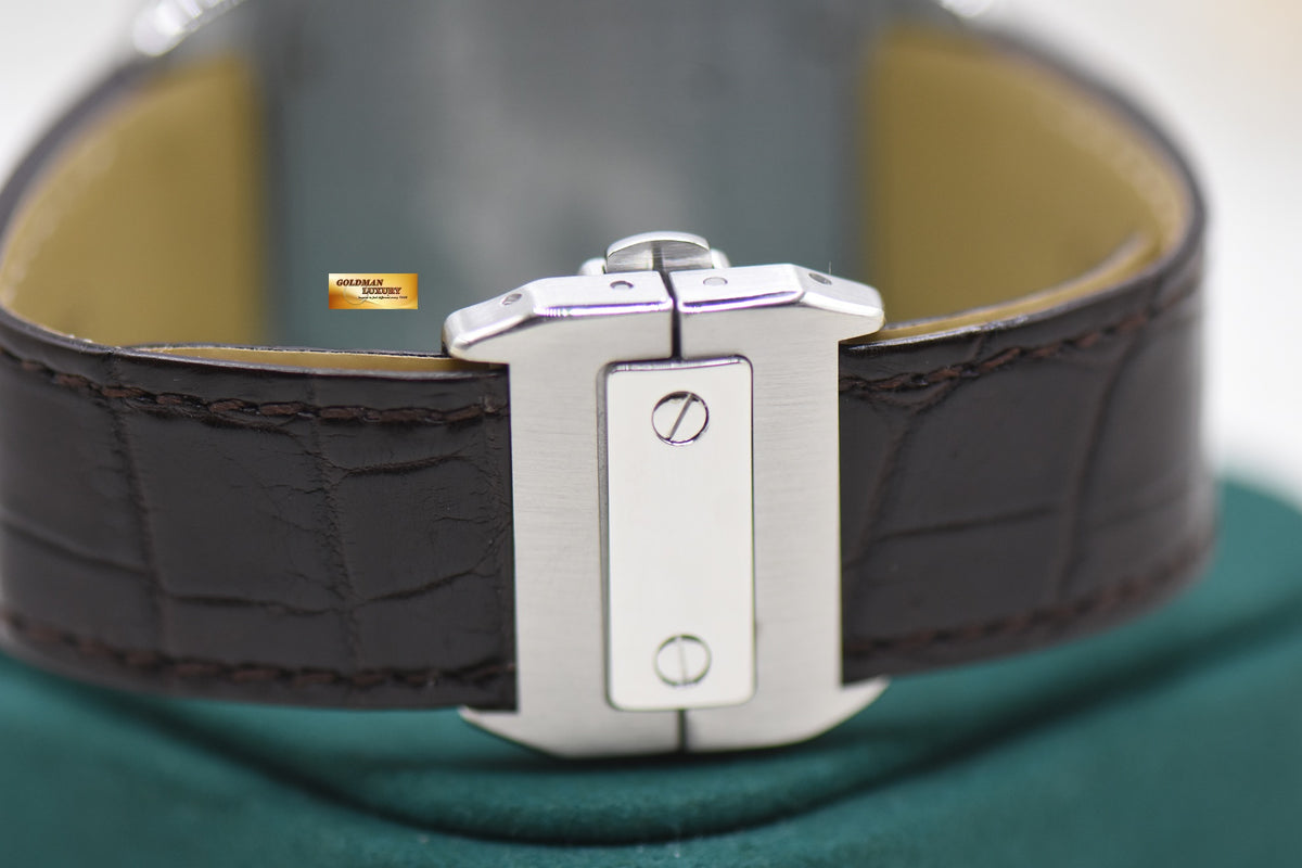 CARTIER SANTOS 100XL STEEL IN LEATHER BROWN STRAP AUTOMATIC W20073X8 (LNIB)