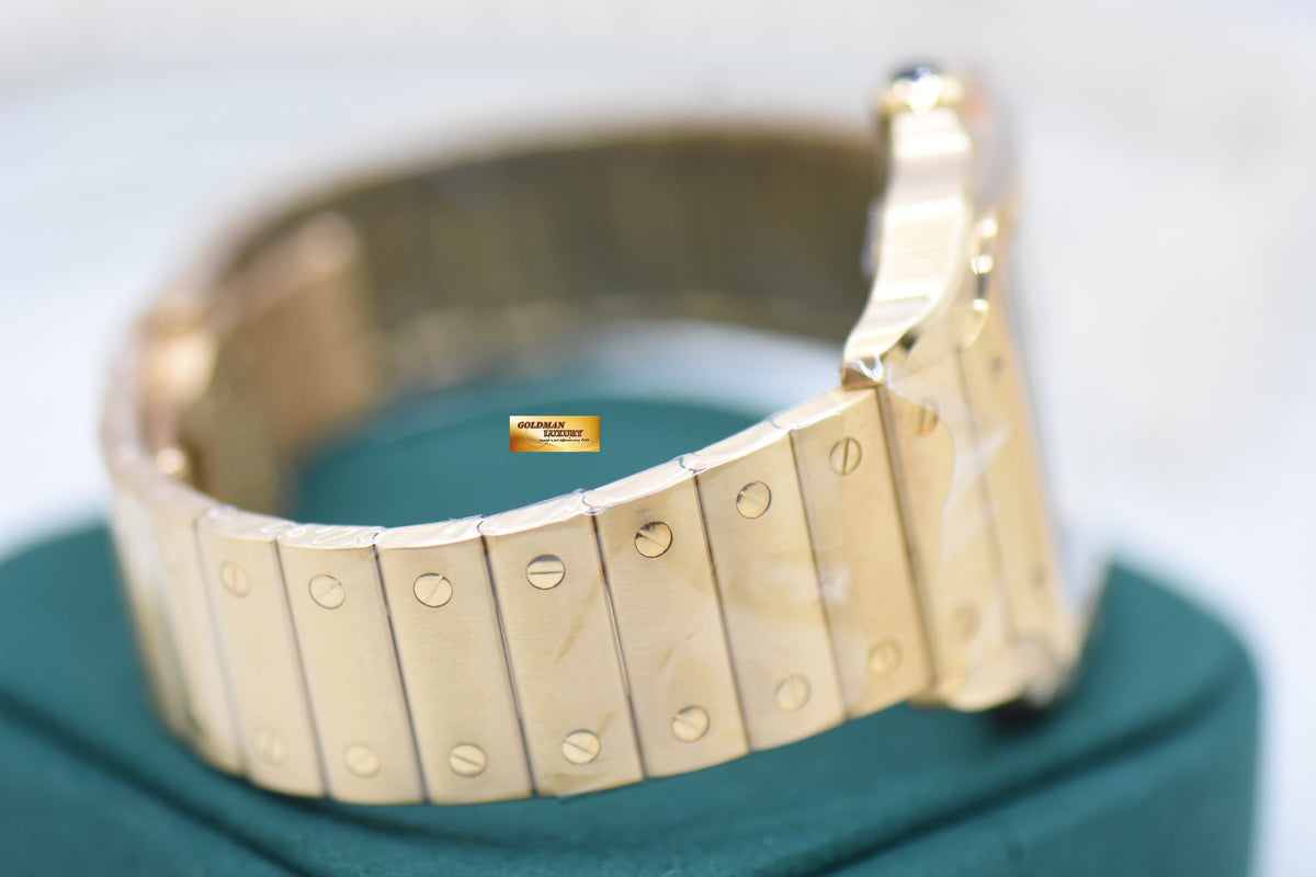 [SOLD] SANTOS De CARTIER LARGE YELLOW GOLD BRACELET AUTOMATIC WGSA0029 (NEW)