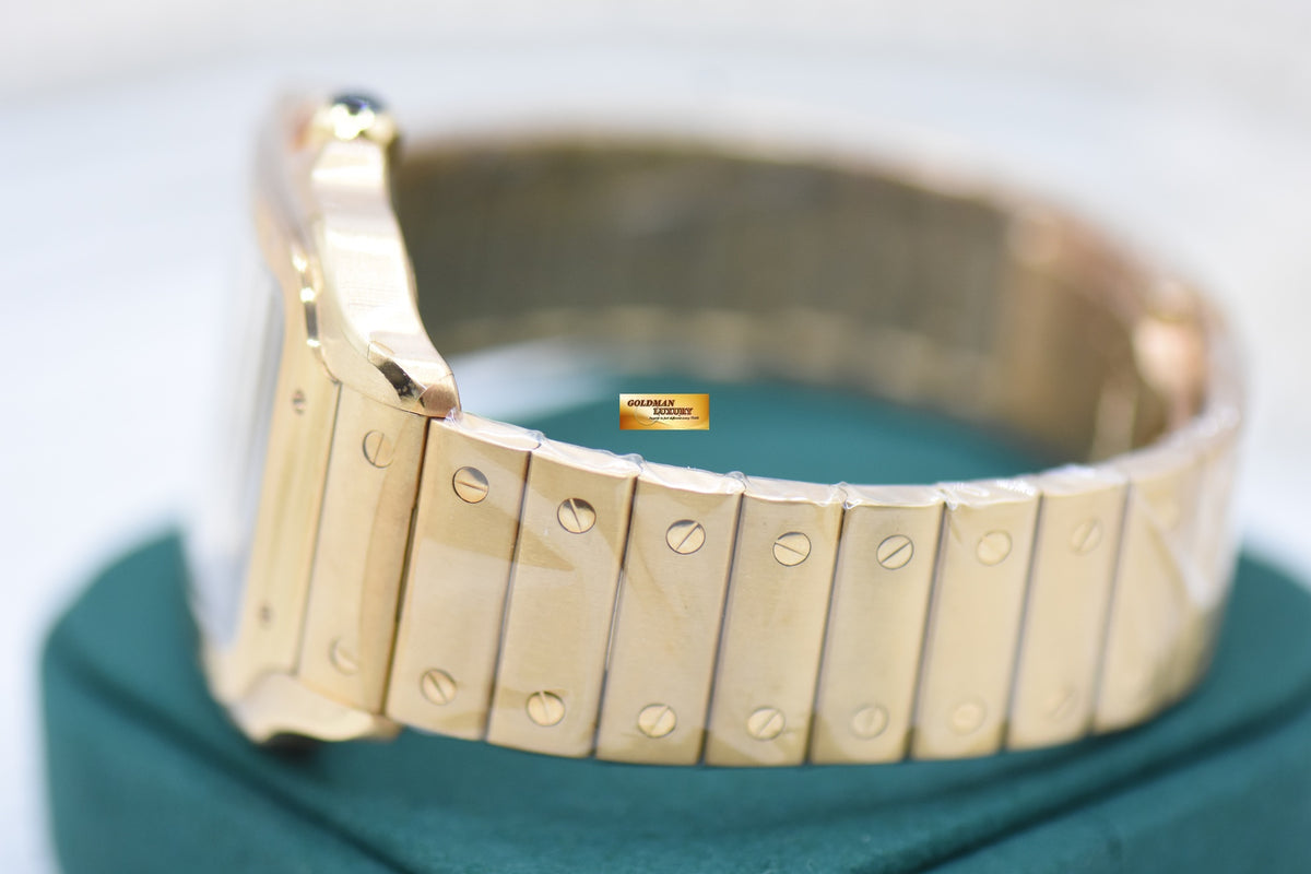 [SOLD] SANTOS De CARTIER LARGE YELLOW GOLD BRACELET AUTOMATIC WGSA0029 (NEW)