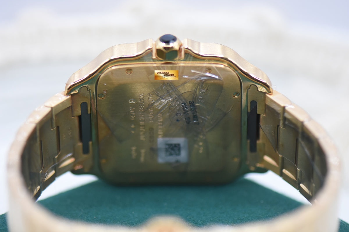 [SOLD] SANTOS De CARTIER LARGE YELLOW GOLD BRACELET AUTOMATIC WGSA0029 (NEW)