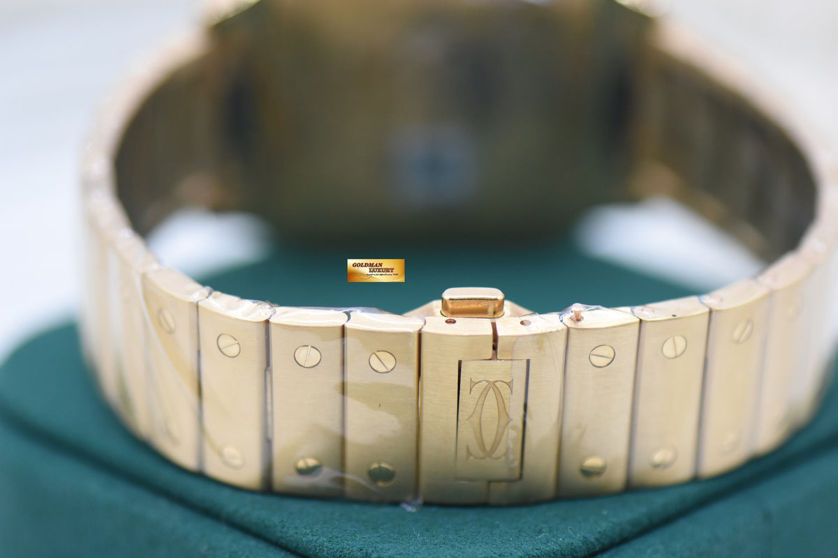 [SOLD] SANTOS De CARTIER LARGE YELLOW GOLD BRACELET AUTOMATIC WGSA0029 (NEW)