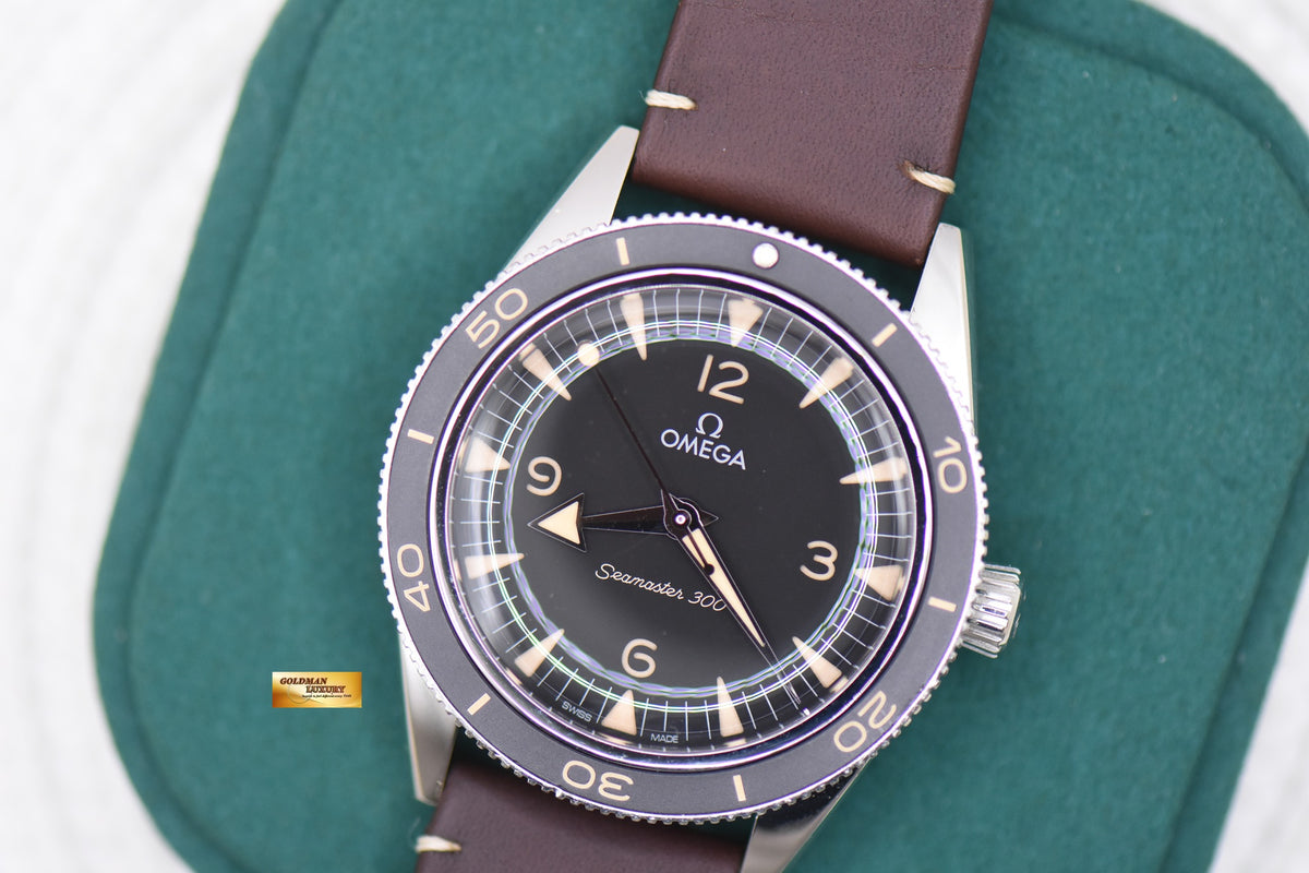 OMEGA SEAMASTER 300 41mm STEEL IN BROWN STRAP VINTAGE-STYLE DIAL AUTOMATIC 234.32.41.21.01.001 (MINT)
