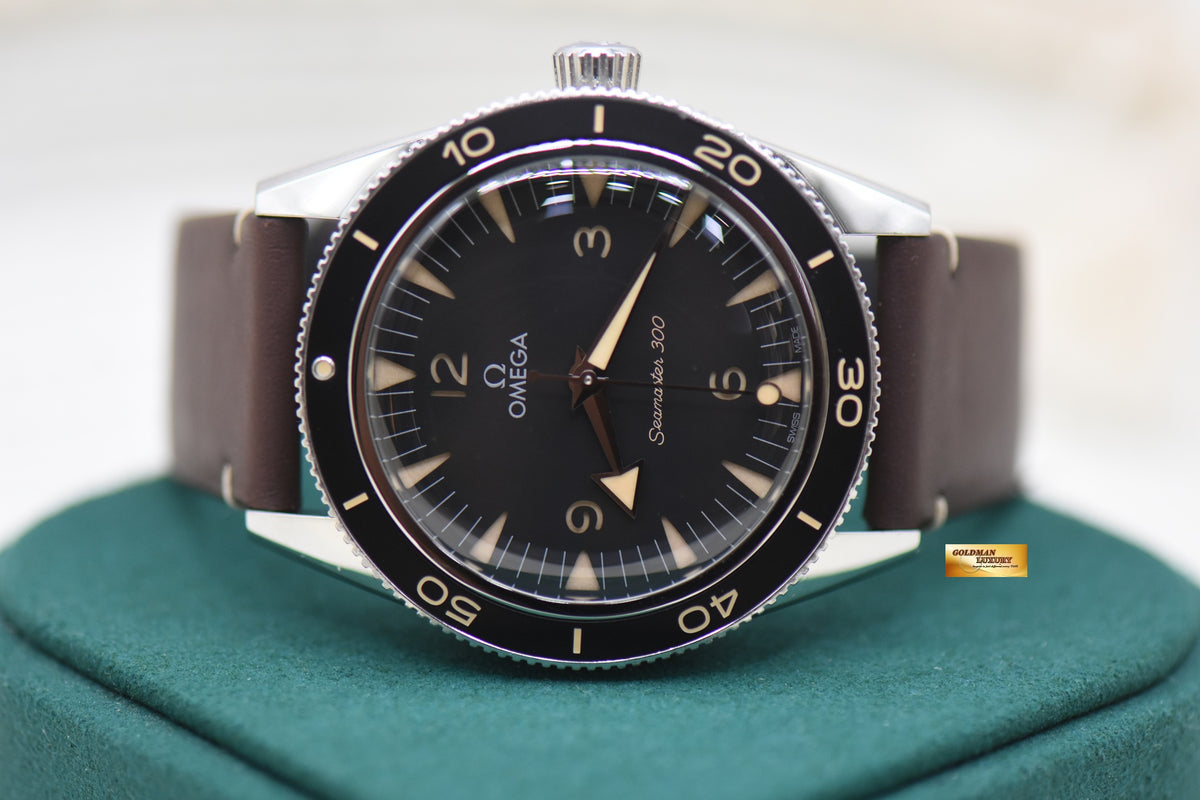 OMEGA SEAMASTER 300 41mm STEEL IN BROWN STRAP VINTAGE-STYLE DIAL AUTOMATIC 234.32.41.21.01.001 (MINT)