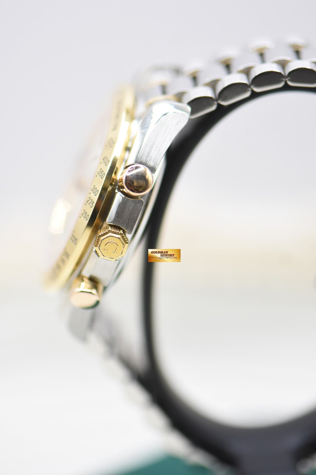 OMEGA SPEEDMASTER CHRONOGRAPH DAY-DATE-MONTH 39mm HALF-GOLD IN BRACELET WHITE DIAL 3321.3000 (MINT)