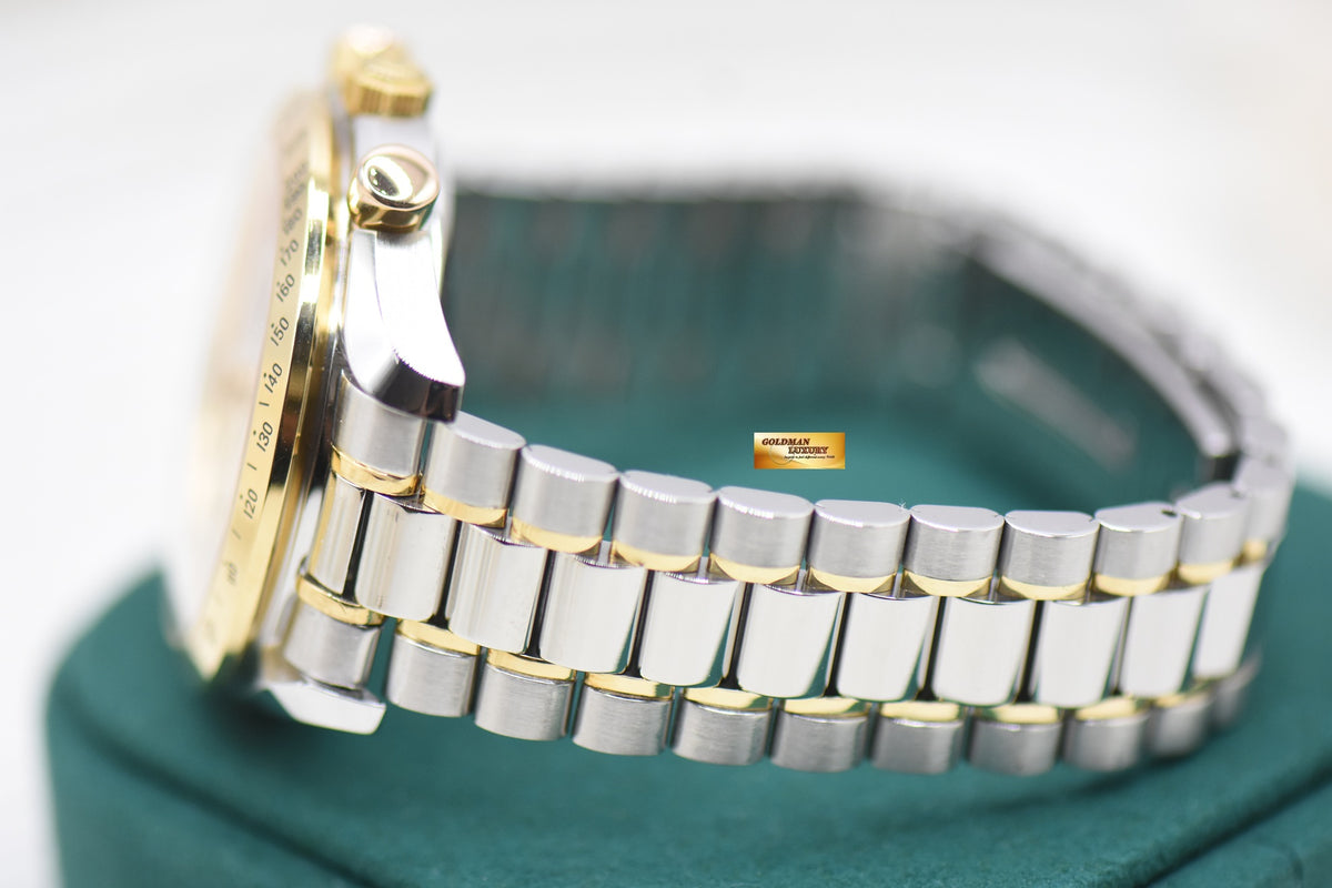 OMEGA SPEEDMASTER CHRONOGRAPH DAY-DATE-MONTH 39mm HALF-GOLD IN BRACELET WHITE DIAL 3321.3000 (MINT)