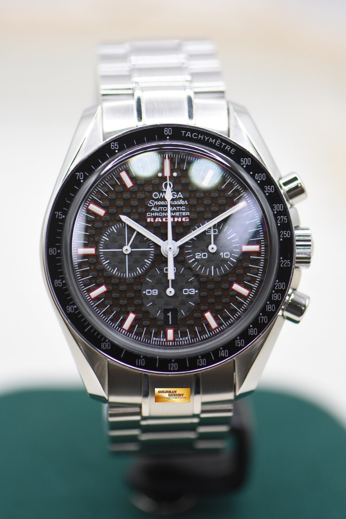 OMEGA SPEEDMASTER CHRONOGRAPH RACING 42mm STEEL IN BRACELET CARBON FIBRE DIAL 3552.5900 (MINT)